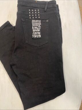 Ksubi Black Skinny Jeans with Graphic Back Patch